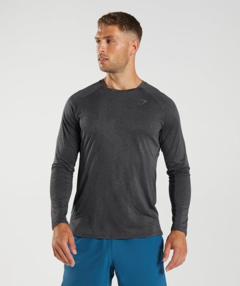 Men's Gymshark Apex Long Sleeve T-Shirts Black | NZ 6CHXQL